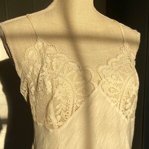 JEZEBEL Ivory Lace Trim Slip Chemise